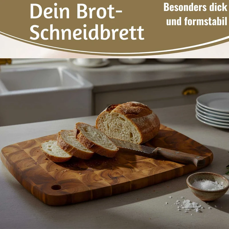 Profi Holz Schneidebrett Stirnholz 40cm XL Akazie Küchenbrett Tranchierbrett