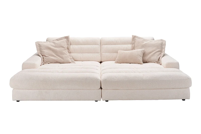 KAWOLA Big Sofa LANA Stoff weiß