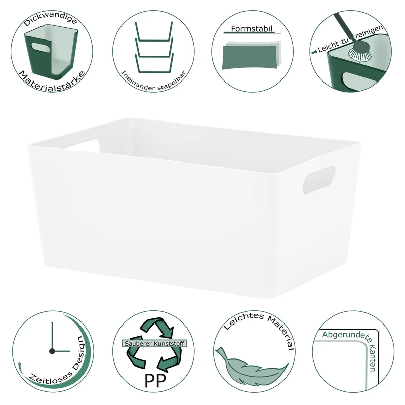 Ordnungsbox mit Beschriftungsclip - DINA5 - 25x17x11cm - 3,9 Liter Ordnungssystem