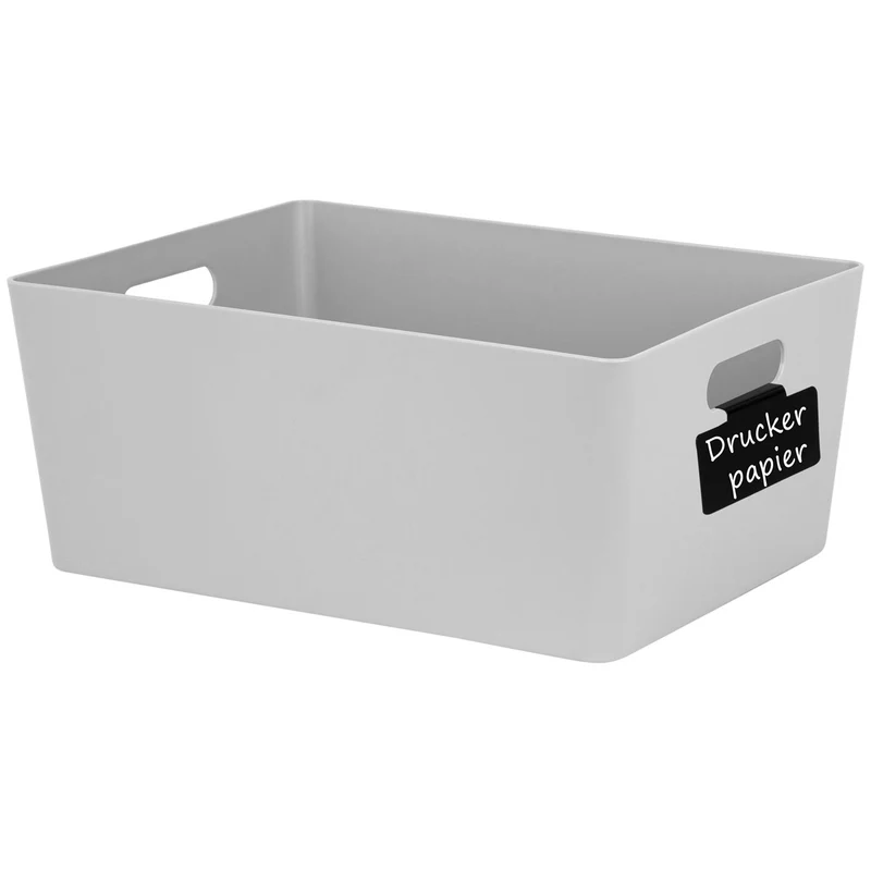 Ordnungsbox mit Beschriftungsclip - DINA4 - 26x35x15 cm 11,5 Liter - Ordnungskorb Ordnungssystem Organizerbox