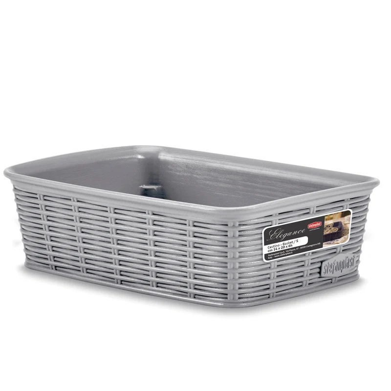 Aufbewahrungskörbchen WEIß Rattan-Optik - klein 19.5x13x6cm - LEBENSMITTELECHT Ordnungskorb Ordnungsbox Schubladenorganizer Schublade Organizerbox Ordnungssystem