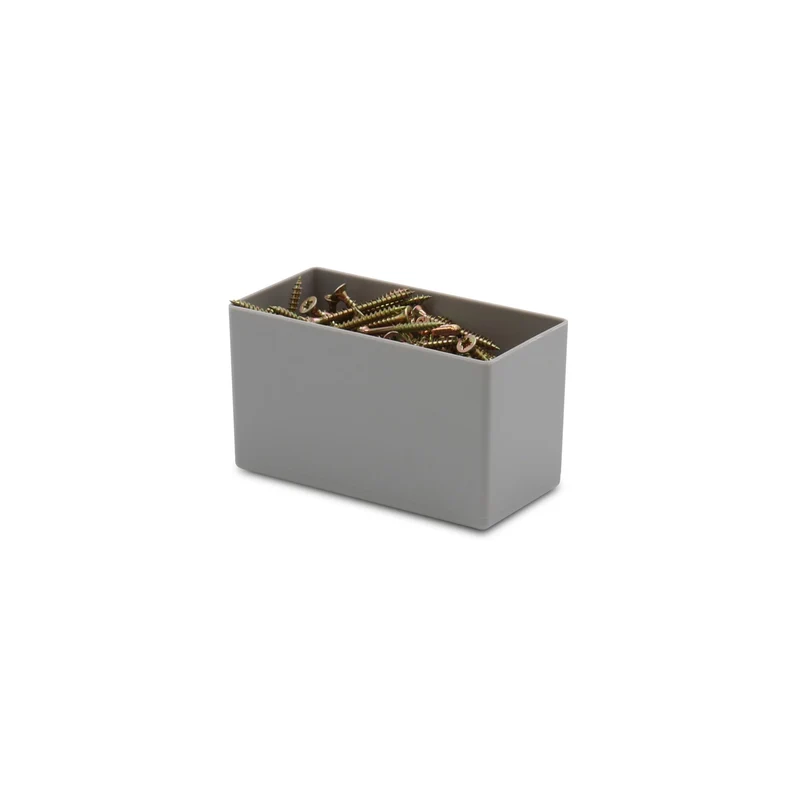 1a-TopStore 25 Stück Einsatzkasten Serie E63, farblich sortiert, 5 Farben u. 4 Größen, aus Polystyrol, Industrienorm, für Schubladen, Sortimentskästen etc. (grau, 63/2 108x54x63 mm)