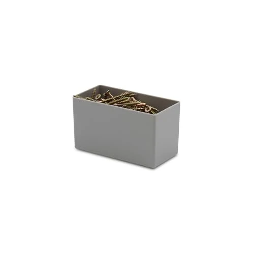 1a-TopStore 25 Stück Einsatzkasten Serie E63, farblich sortiert, 5 Farben u. 4 Größen, aus Polystyrol, Industrienorm, für Schubladen, Sortimentskästen etc. (grau, 63/2 108x54x63 mm)