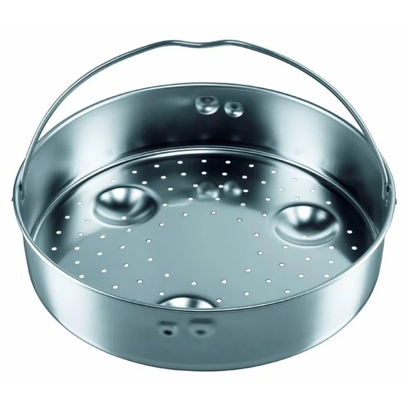 Silit Sicomatic Schnellkochtopf Dampfgarer Einsatz, Edelstahl Dünsteinsatz 5,5 cm, gelocht, für Schnellkochtöpfe 3,0-8,5l, spülmaschinengeeignet