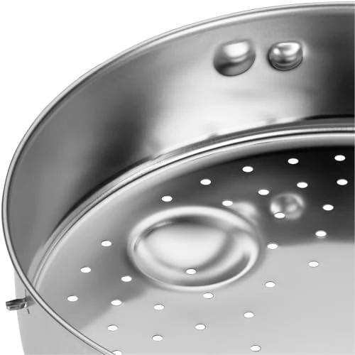 Silit Sicomatic Schnellkochtopf Dampfgarer Einsatz, Edelstahl Dünsteinsatz 5,5 cm, gelocht, für Schnellkochtöpfe 3,0-8,5l, spülmaschinengeeignet