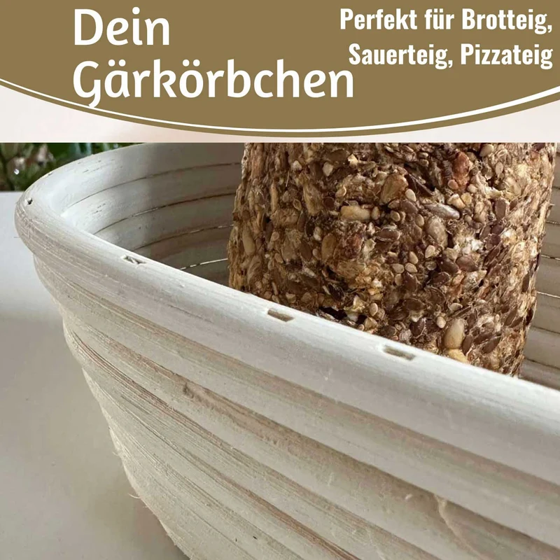Gärkörbchen Gärkorb Oval 28x15x8cm Peddigrohr Brotform Leineneinsatz Brotkorb