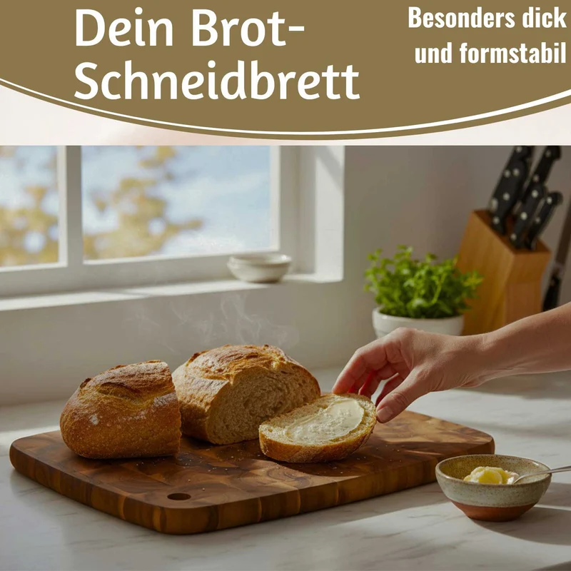 Profi Holz Schneidebrett Stirnholz 32cm Akazie Küchenbrett Tranchierbrett