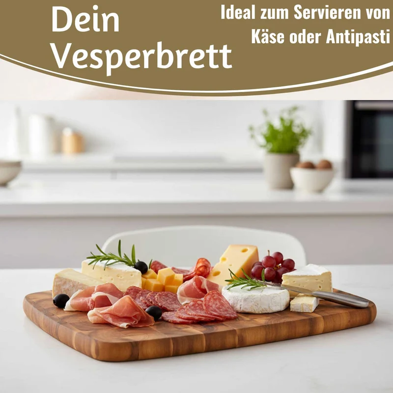 Profi Holz Schneidebrett Stirnholz 32cm Akazie Küchenbrett Tranchierbrett