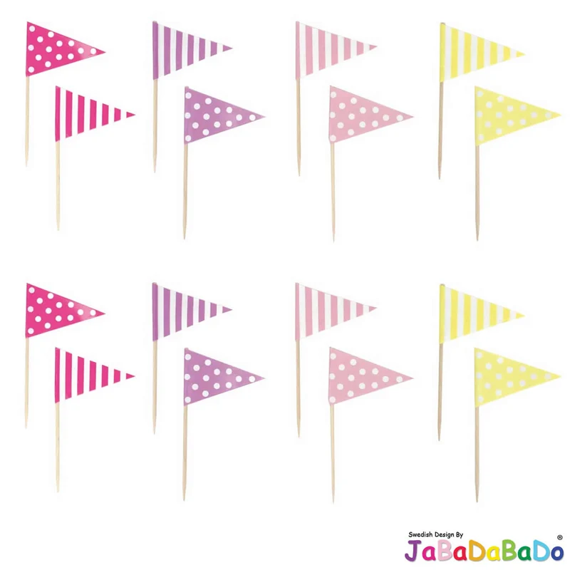 JaBaDaBaDo 16 Partypicker Rosa Pink Fahnenpicker Geburtstag Z17146