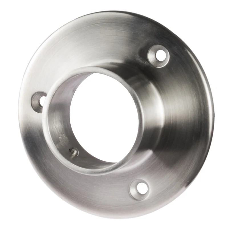 Edelstahl Flansch für 42,4 mm Rohre - V2A Fitting für Geländer Handlauf Balkon gebürstet