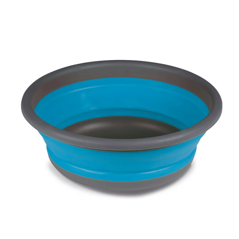 2x Faltbarer Schüssel - rund - 9 Liter - D-37,5x14 cm - gefaltet 5 cm - blau Waschschüssel Spülschüssel Wasserschüssel - Kunststoff Spüle