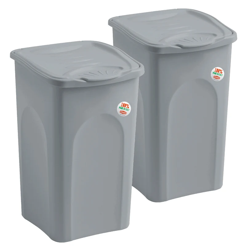 Wäschekorb 50 Liter groß mit Deckel - Wäschesammler ohne Löcher 39x37x55cm Wäschebox Wäschesortierer Haushaltskorb Korb Haushalt Kunststoff Wäschetruhe Wäschetonne Wäschesack