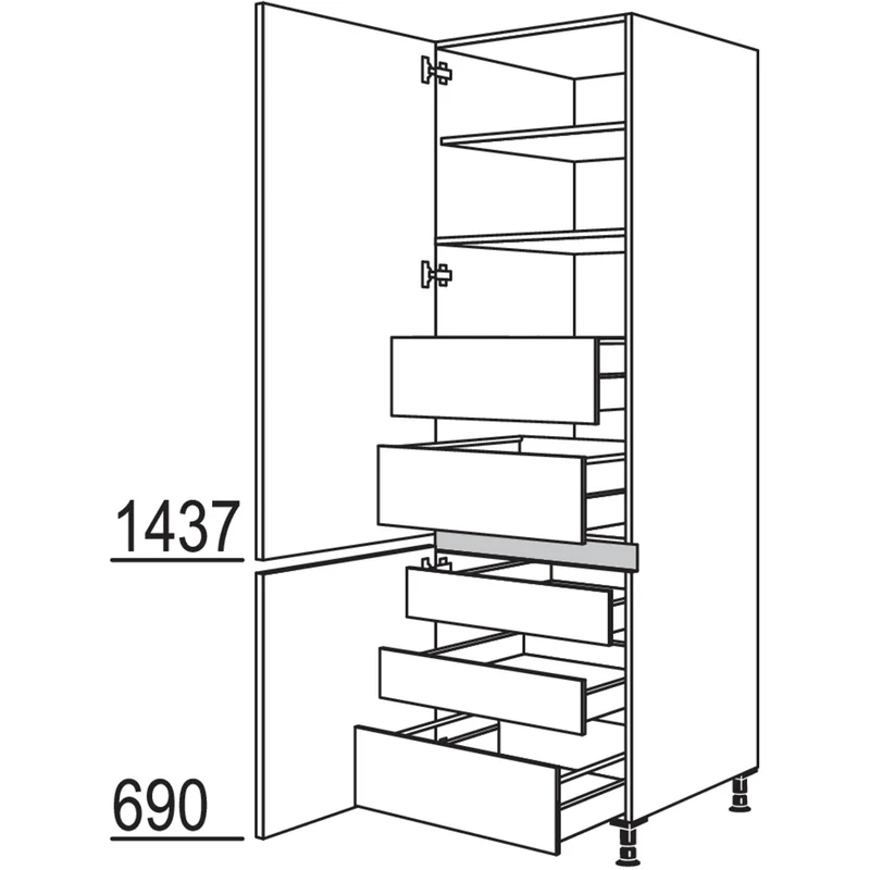 nobilia Hochschrank NHI40-3 40 cm