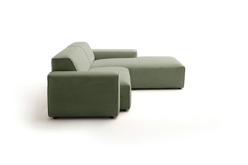 KAWOLA Sofa RANI Ecksofa Feincord olivgrün