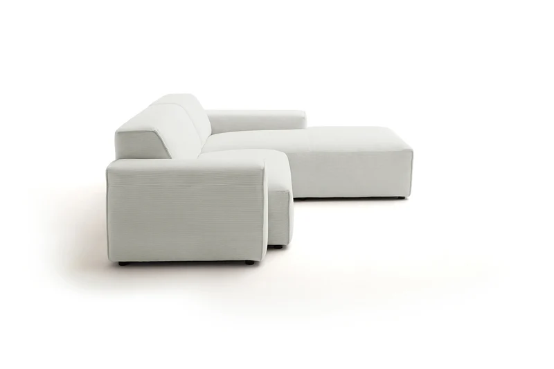 KAWOLA Sofa RANI Ecksofa Feincord silber