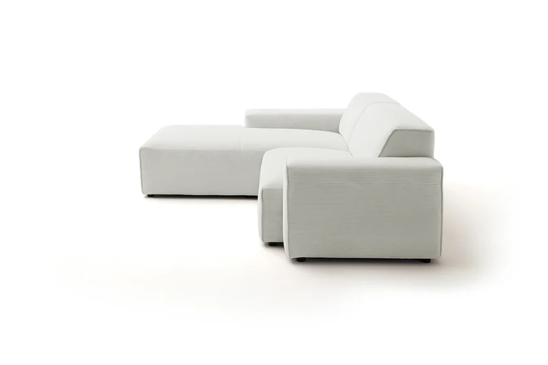 KAWOLA Sofa RANI Ecksofa Feincord silber