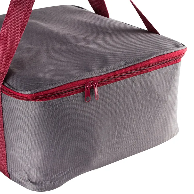 Aufbewahrungstasche 32x32x17cm rau-weinrot - Keder-Nahtverstäkung - Reißverschluß Futter - 2 Henkel - Tragetasche Campingzubehör - Schutzhülle - Utensilientasche Tasche für Melamingeschirr Outdoor