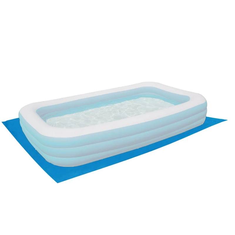 Poolunterlage rechteckig Family Pool 201x152cm - 110g/qm PE - Wasserdicht - Bodenfolie Unterlagen Schutz Bodenschutzplane Unterlegplane Bodenplane aufblasbarer Pool Swimmingpool Poolzubehör