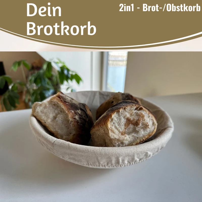 Gärkörbchen Gärkorb Rund 25x8cm Peddigrohr Brotform Leineneinsatz Brotkorb