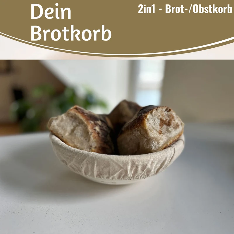 Gärkörbchen Gärkorb Rund 22x8cm Peddigrohr Brotform Leineneinsatz Brotkorb