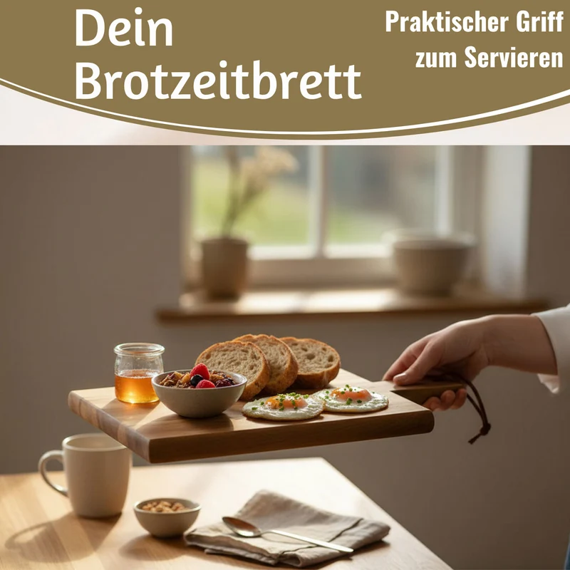Holz Griffbrett Servierbrett 35cm Akazie Eckig Schneidebrett Tranchierbrett