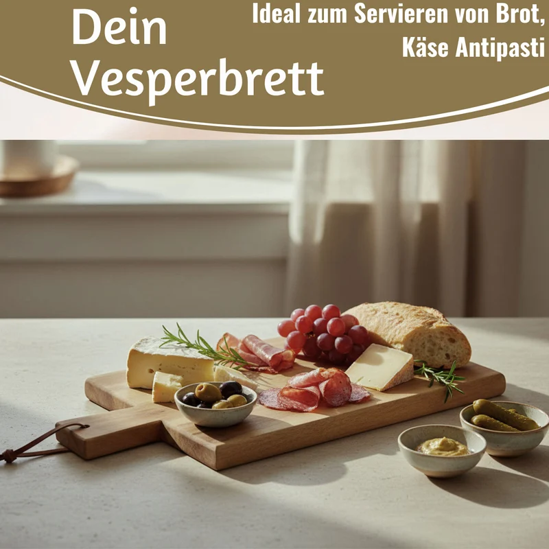 Holz Griffbrett Servierbrett 29cm Akazie Eckig Frühstücksbrett Küchenbrett
