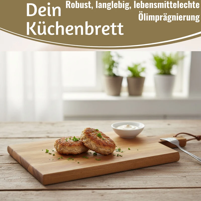 Holz Griffbrett Servierbrett 29cm Akazie Eckig Frühstücksbrett Küchenbrett