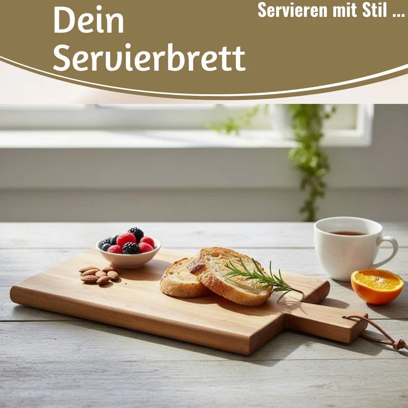 Holz Griffbrett Servierbrett 29cm Akazie Eckig Frühstücksbrett Küchenbrett