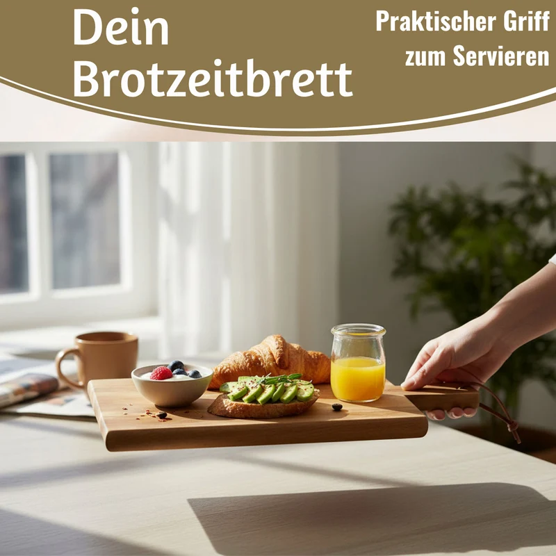 Holz Griffbrett Servierbrett 29cm Akazie Eckig Frühstücksbrett Küchenbrett