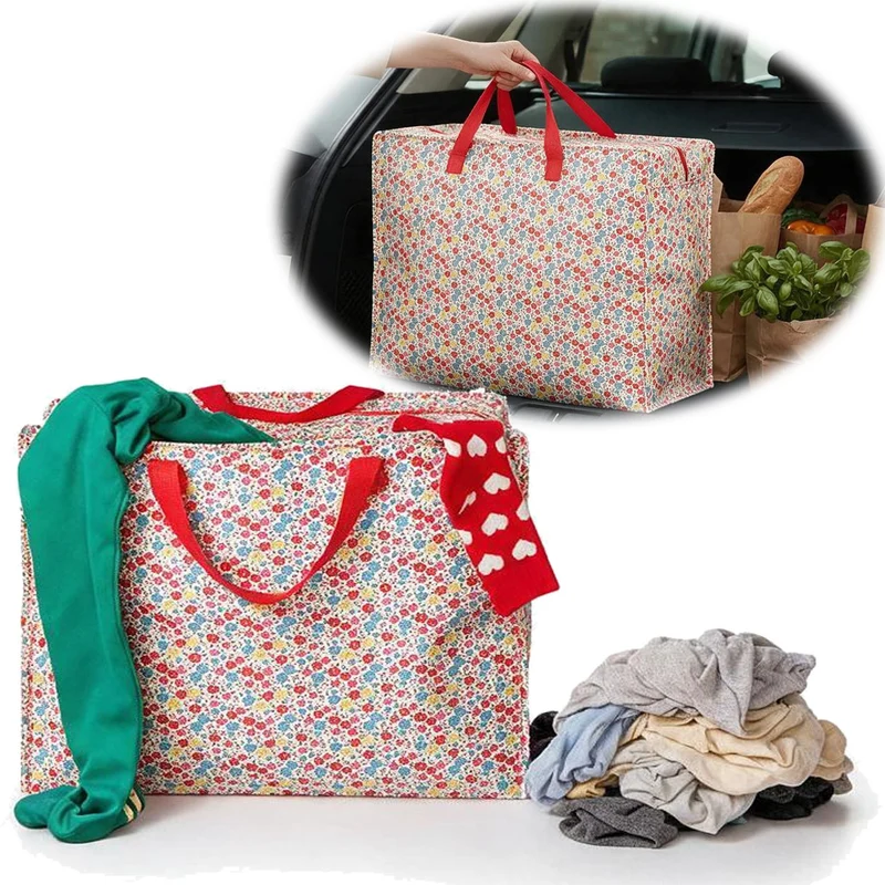 XXL Jumbo Bag Tilde bunte Blumen 55cm Recycelt Kunststoff Aufbewahrungstasche Einkaufstasche