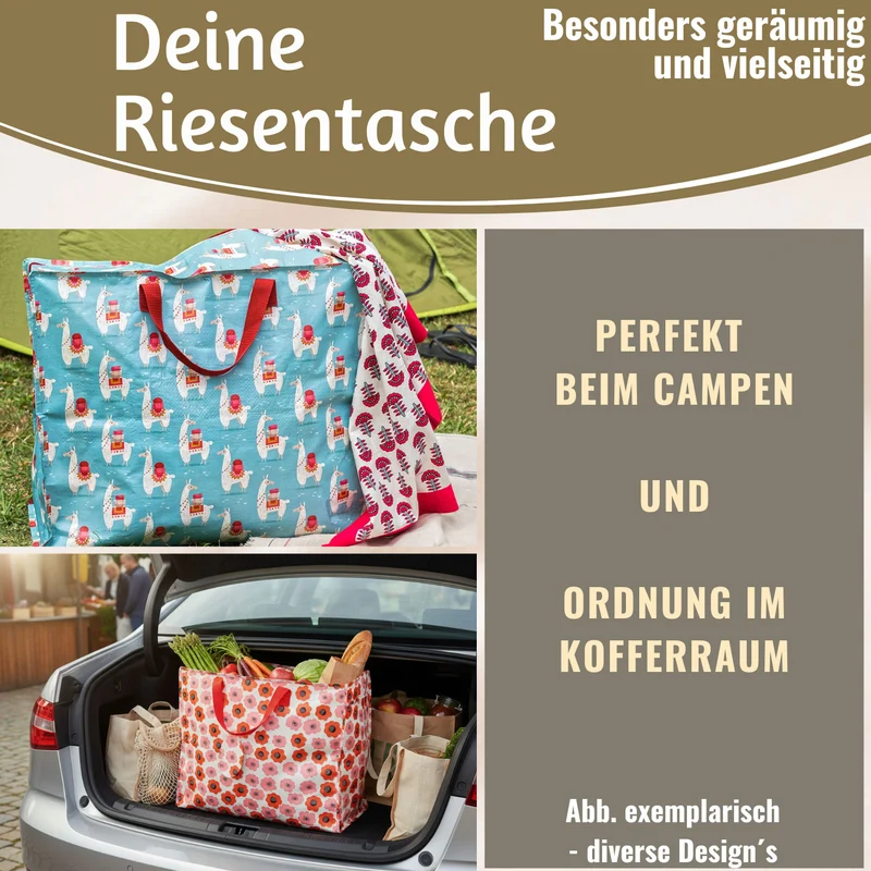XXL Jumbo Bag Bumblebee Türkis 55cm Recycelt Kunststoff Aufbewahrungstasche Einkaufstasche