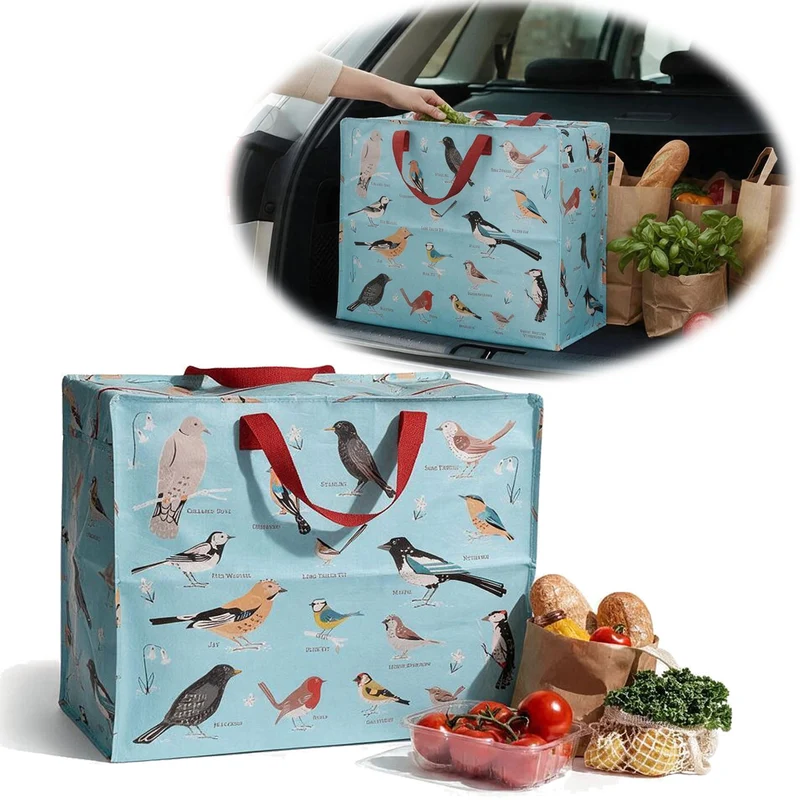 XXL Jumbo Bag Garden Birds 55cm Recycelt Kunststoff Aufbewahrungstasche Einkaufstasche