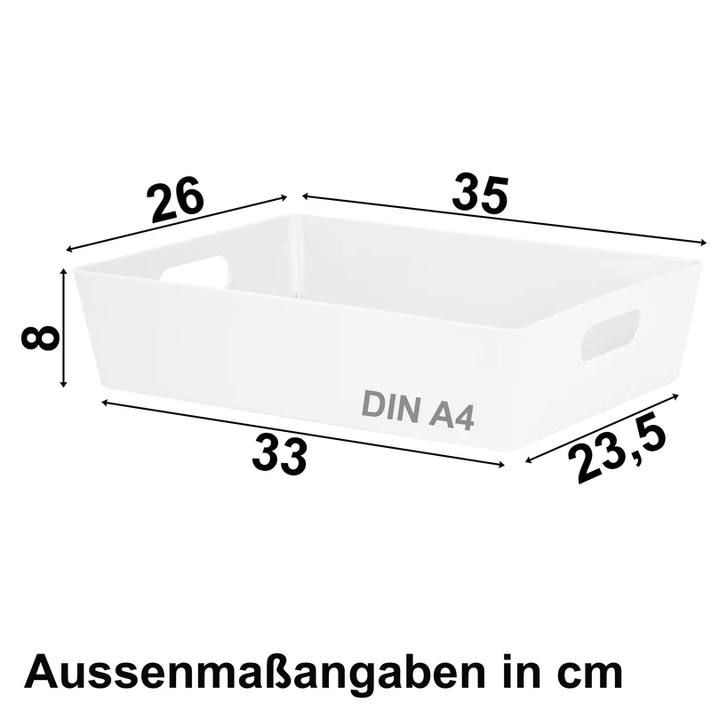 Ordnungsbox - DINA4 - 35x26x8cm - 6 Liter - Ordnungskorb - Schubladenorganizer Organizerbox - Ordnungssystem - Aufbewahrung