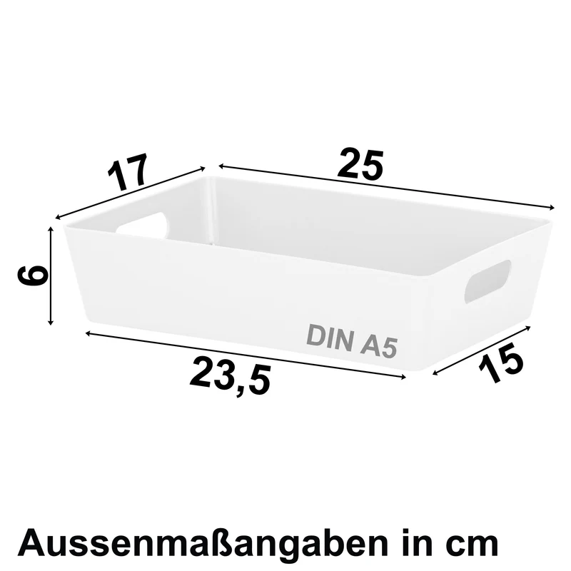 Organizerbox - DINA5 - 25x17x6cm - Ordnungssystem Schubladenorganizer Aufbewahrungskorb
