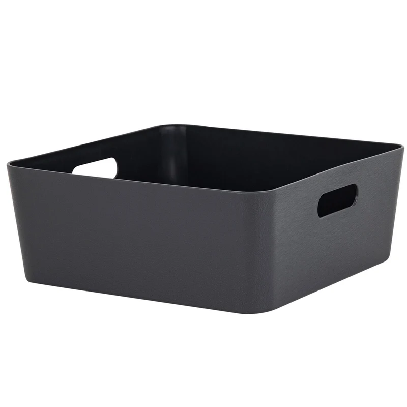 Ordnungsbox - Lederoptik - 30x30x12 cm - Ordnungskorb - Regalorganizer Wandregal