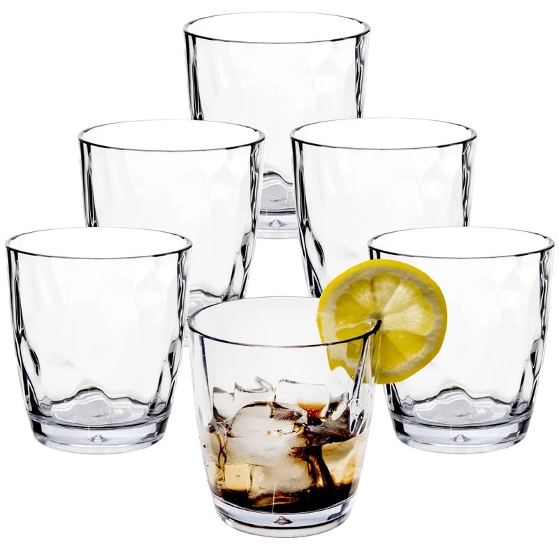 Campingglas aus Acryl 320/460ml klar - Trinkglas Acrylglas Wasserglas Kunststoff Camping Garten Echtglasoptik Picknick Becher Kinder Senioren Longdrink Coktail