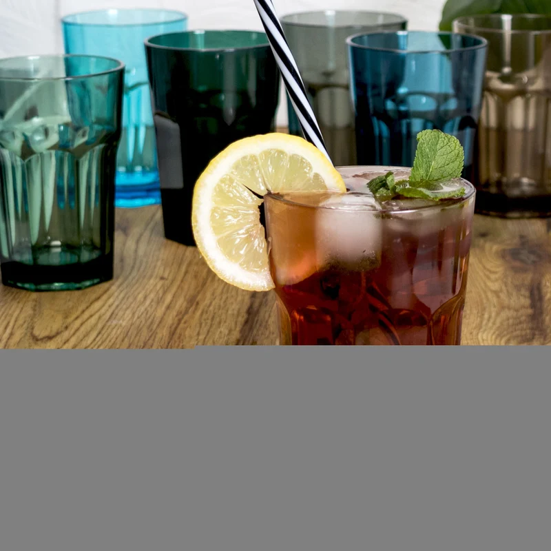 4x Campingglas aus Acryl 400ml - Trinkglas Acrylglas Wasserglas Kunststoff Camping Garten Echtglasoptik Picknick Becher Kinder Senioren Longdrink Coktail
