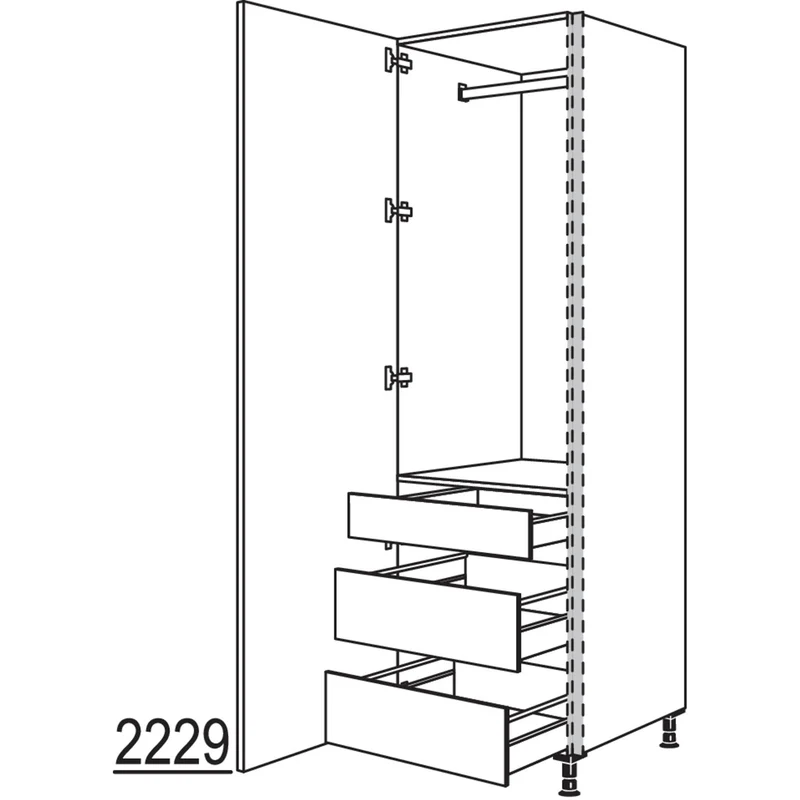 nobilia XL-Garderobenschrank NHSWGIAF40-3X 40 cm