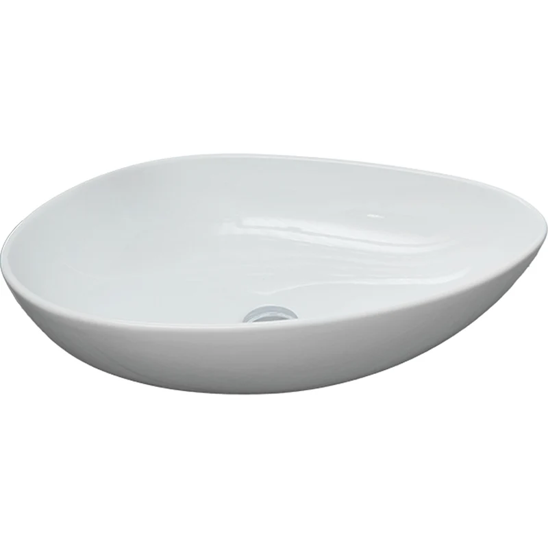 TURKUAZ: Aufbauwaschtisch OLIVE 61, Keramik, Weiß Hochglanz 87735 61,5 cm