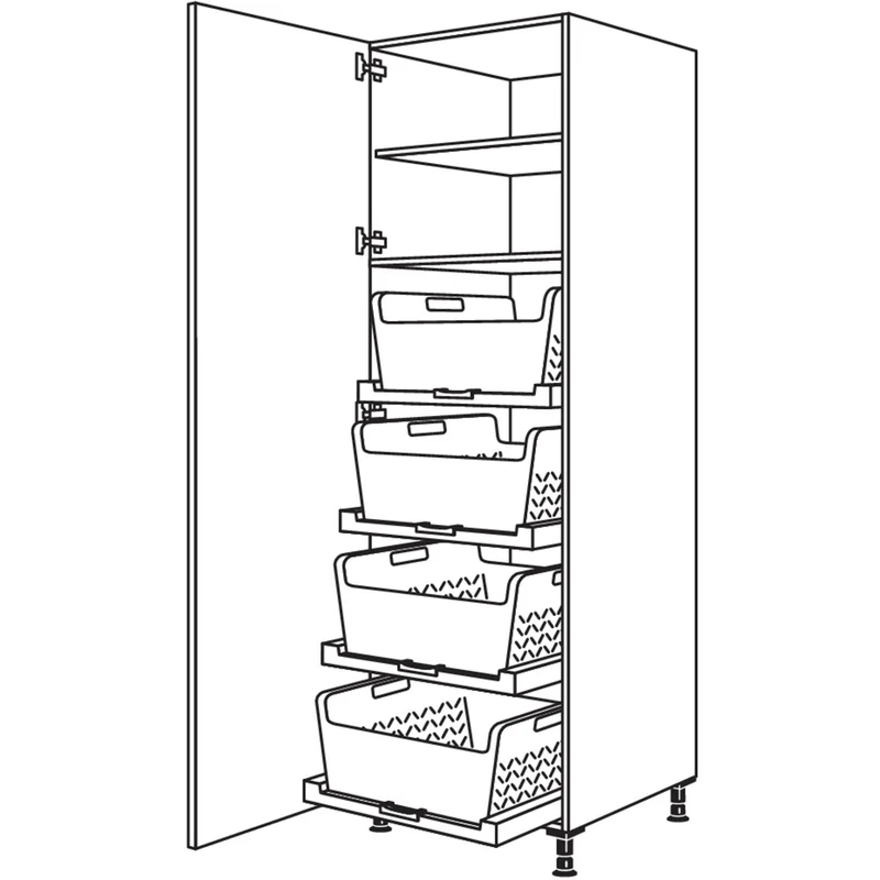 nobilia Hochschrank mit Wäschekorb-Tablar Laundry-Area HWTABF60-3 60 cm