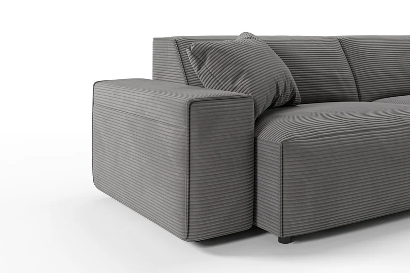 KAWOLA Sofa RANI Ecksofa Cord grau
