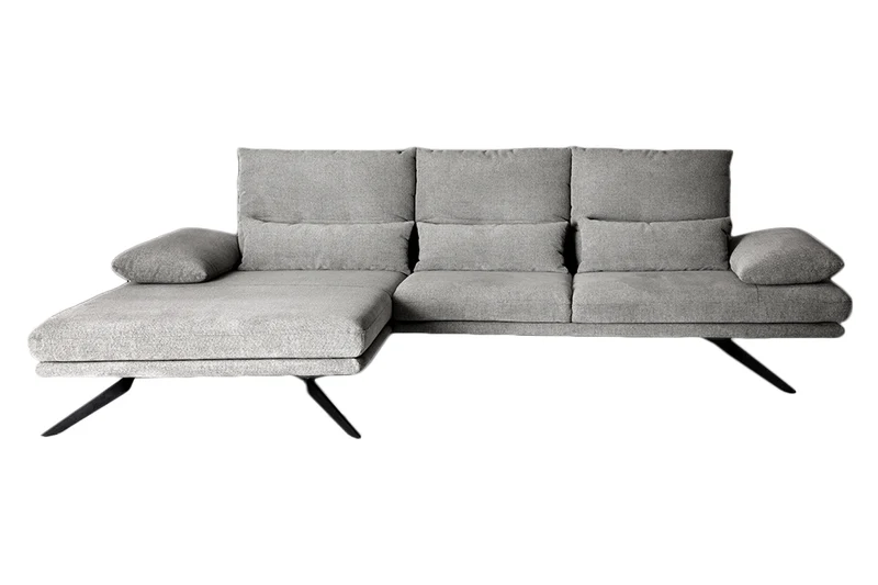 KAWOLA Sofa FENICE Ecksofa Stoff hellgrau