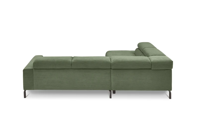 KAWOLA Sofa DELIA Ecksofa Feincord olivgrün