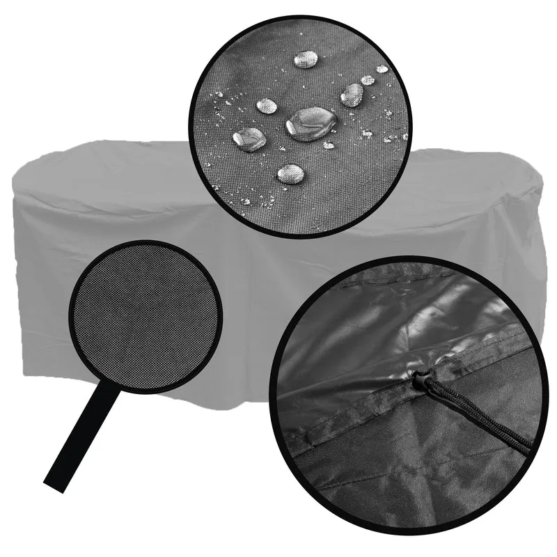 Schutzhülle für Rattan Gartenlounge - 200 x 160 x 80 cm - schwarz - 600D Polyester wasserdicht - Abdeckung Gartenmöbel