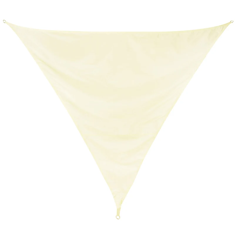 Sonnensegel 5 m dreieckig - creme - Sonnenschutz wasserabweisend - UV-Schutz Garten Terasse Camping