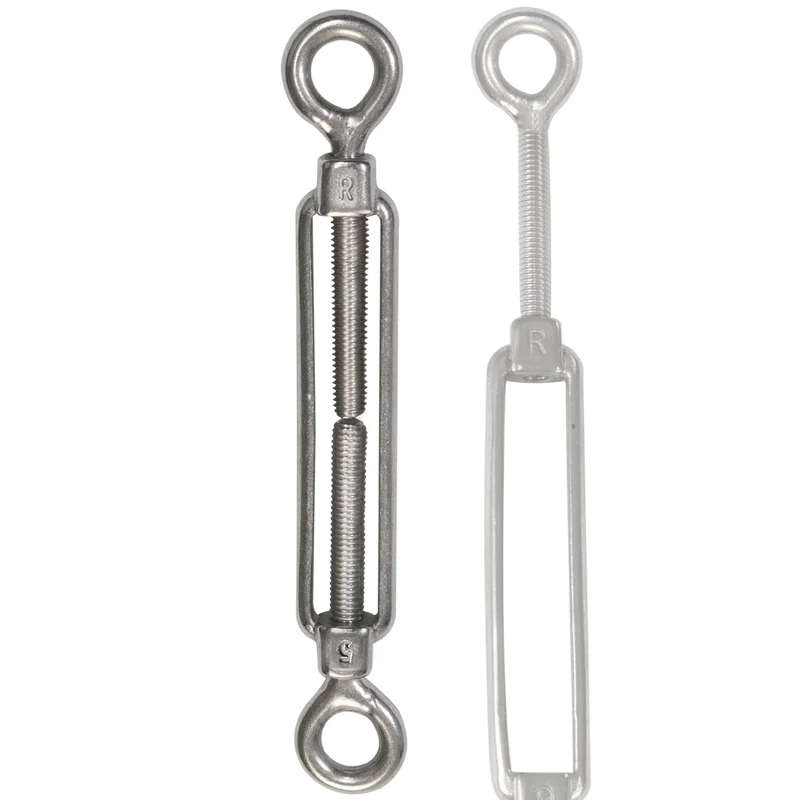 8x Edelstahl Spannschloss Spannschraube D-5mm - M5 - beidseitigen Ösen - V2A Seilspanner Segelspanner für Drahtseil - 11-17cm lang Wantenspanner Bruchlast 650kg