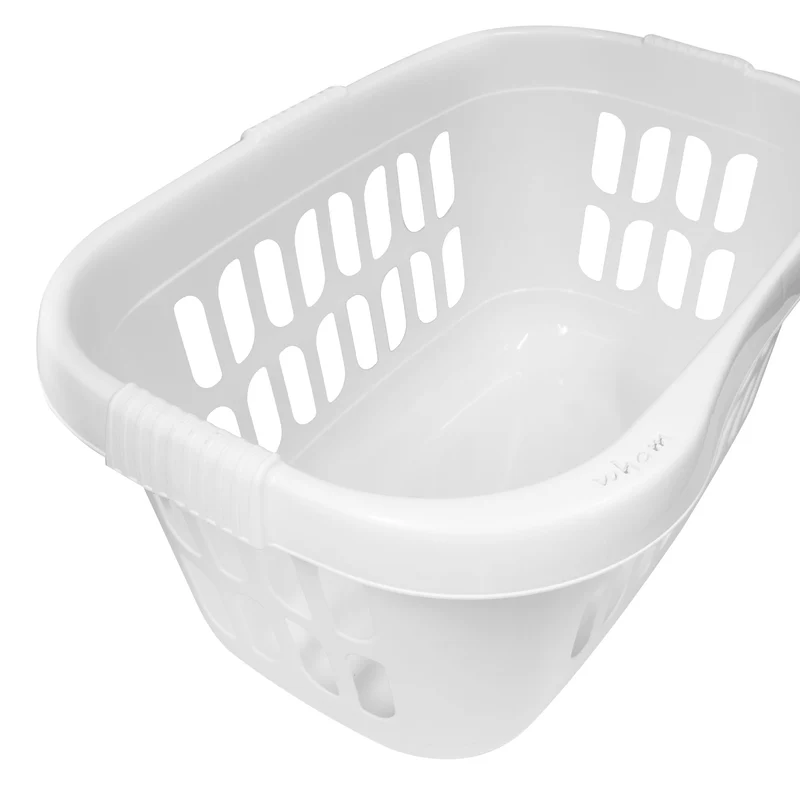 Hüft Wäschekorb 43 Liter mit 3 Griffmulden - 60x39x29 cm ergonomisch geformt - mit Löcher - Haushaltskorb Wäschesammler