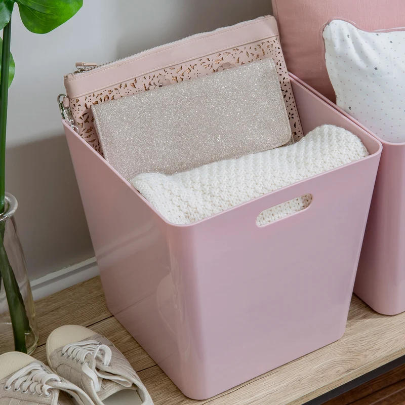 Ordnungsbox mit Beschriftungsclips 30x30x30 cm - Ordnungskorb - Regalorganizer | Wandregal Box für Würfelregal Ordnungssytem