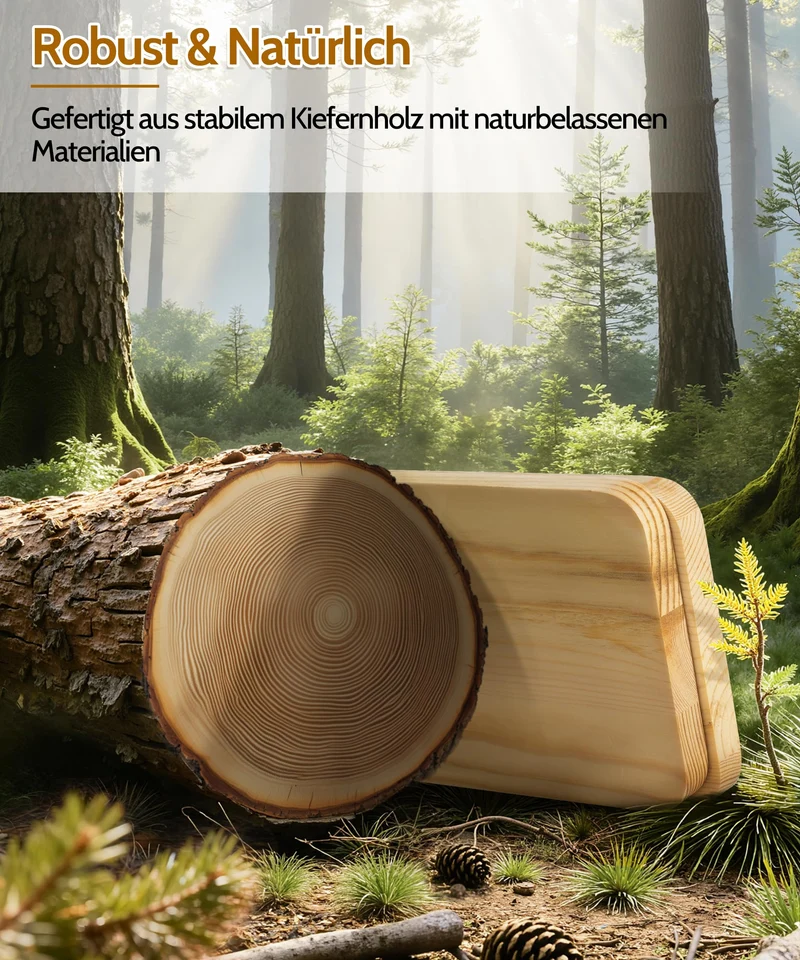 SUMGAR Wandregal Holz, Dekoratives Hängeregal Mit 3 Ablagen, 50 X 58 cm