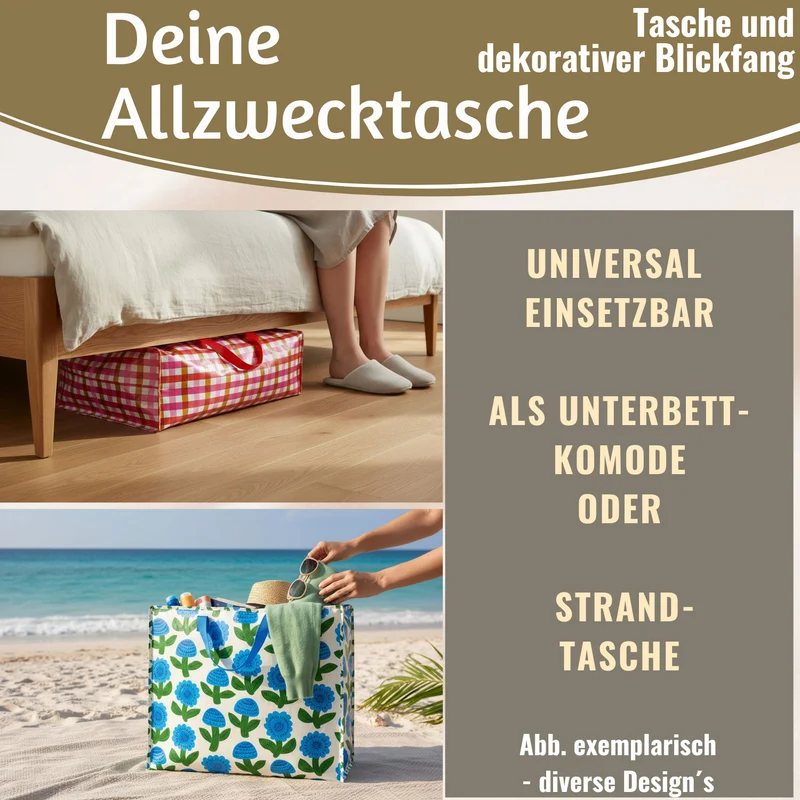 XXL Jumbo Bag Dot´s Rot Weiß 55cm Recycelt Kunststoff Aufbewahrungstasche Einkaufstasche